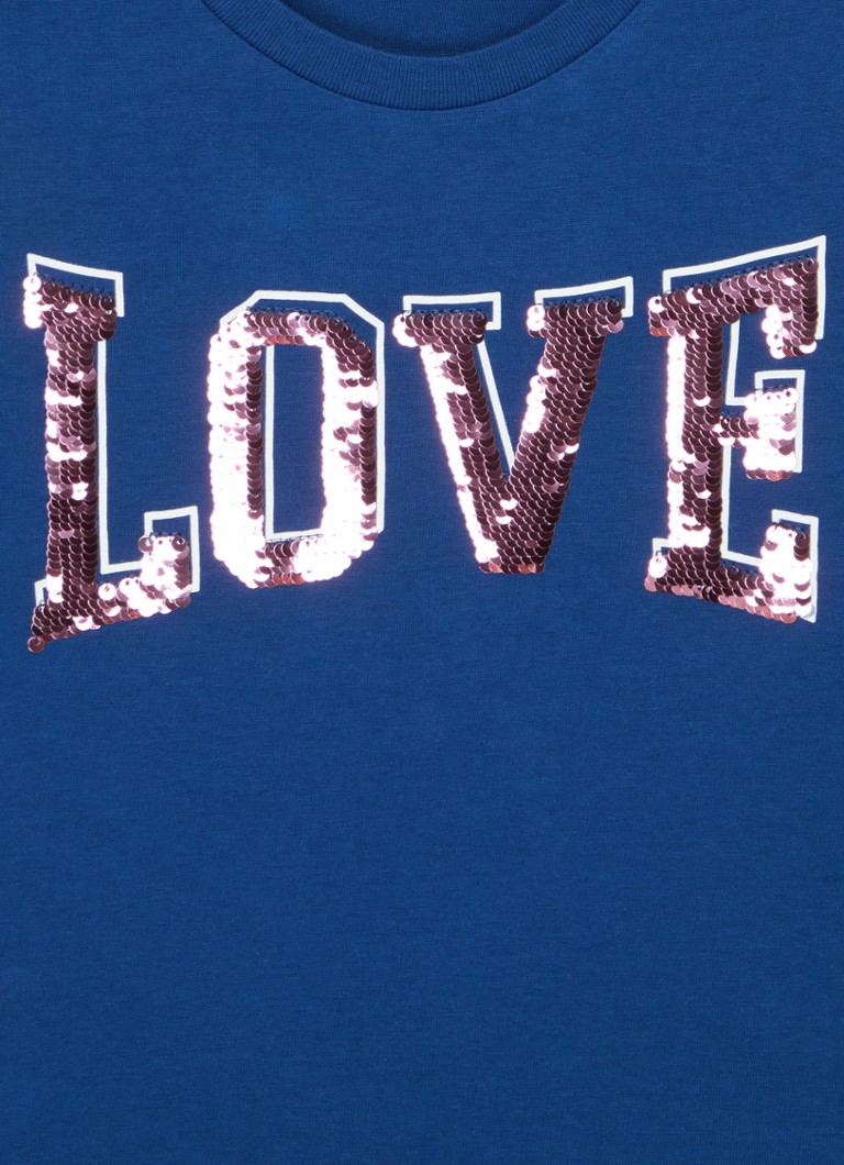 Tricou cu mânecă lungă cu paiete Benetton