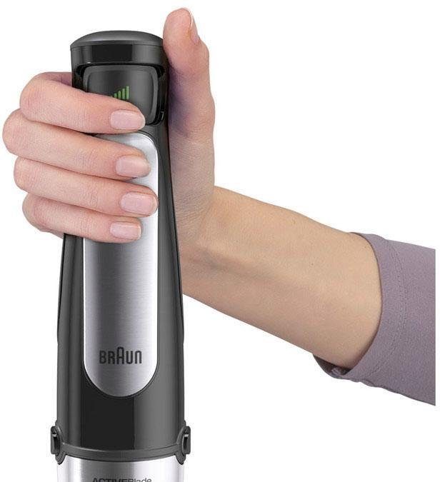 Braun Stabmixer MQ7025X MultiQuick 7, 1000 W, mit Schneebesen, 350ml Zerkleinerer, 600ml Mixbecher