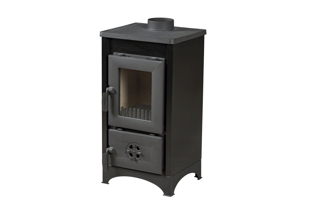 Moeby24 Kamin Ofen Kaminofen Anthrazit 130mm Rauchrohr 6,93 KW BimSchV 1-2 EEK A  9008