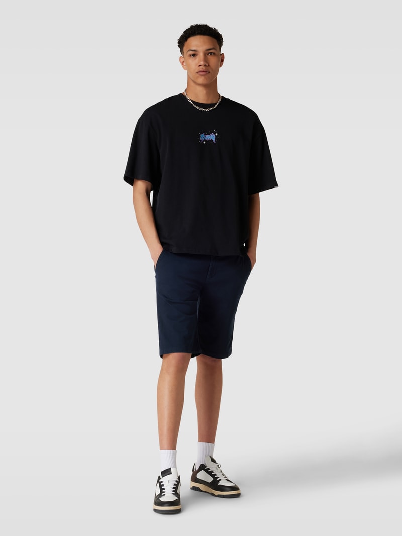 Slim Fit Chino-Shorts mit Eingrifftaschen in dunkelblau