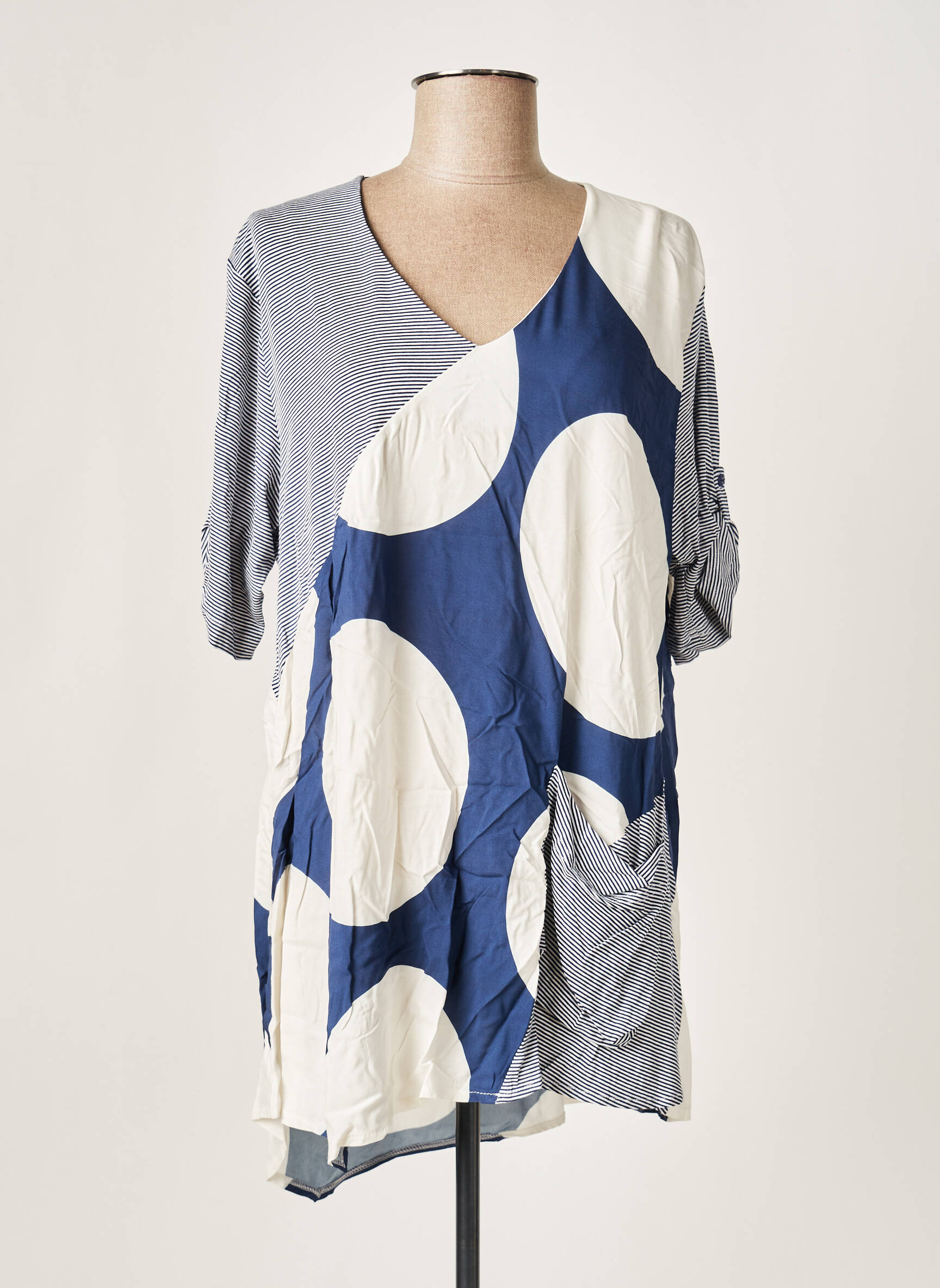 Franck Anna Tuniquemanchecourte Femme couleur bleu