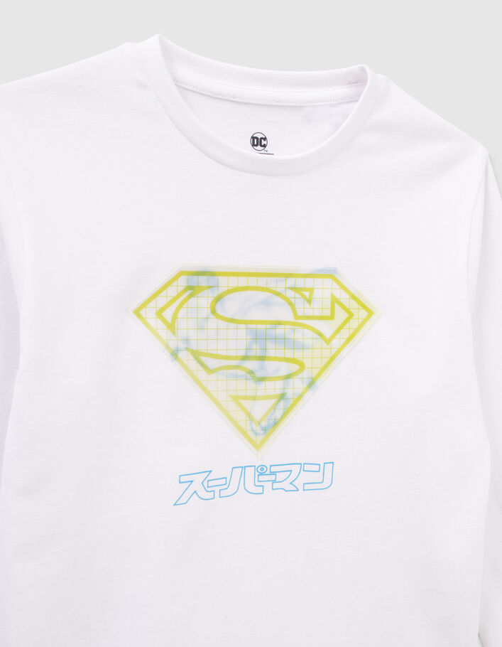 T-shirt blanc visuel lenticulaire SUPERMAN garçon