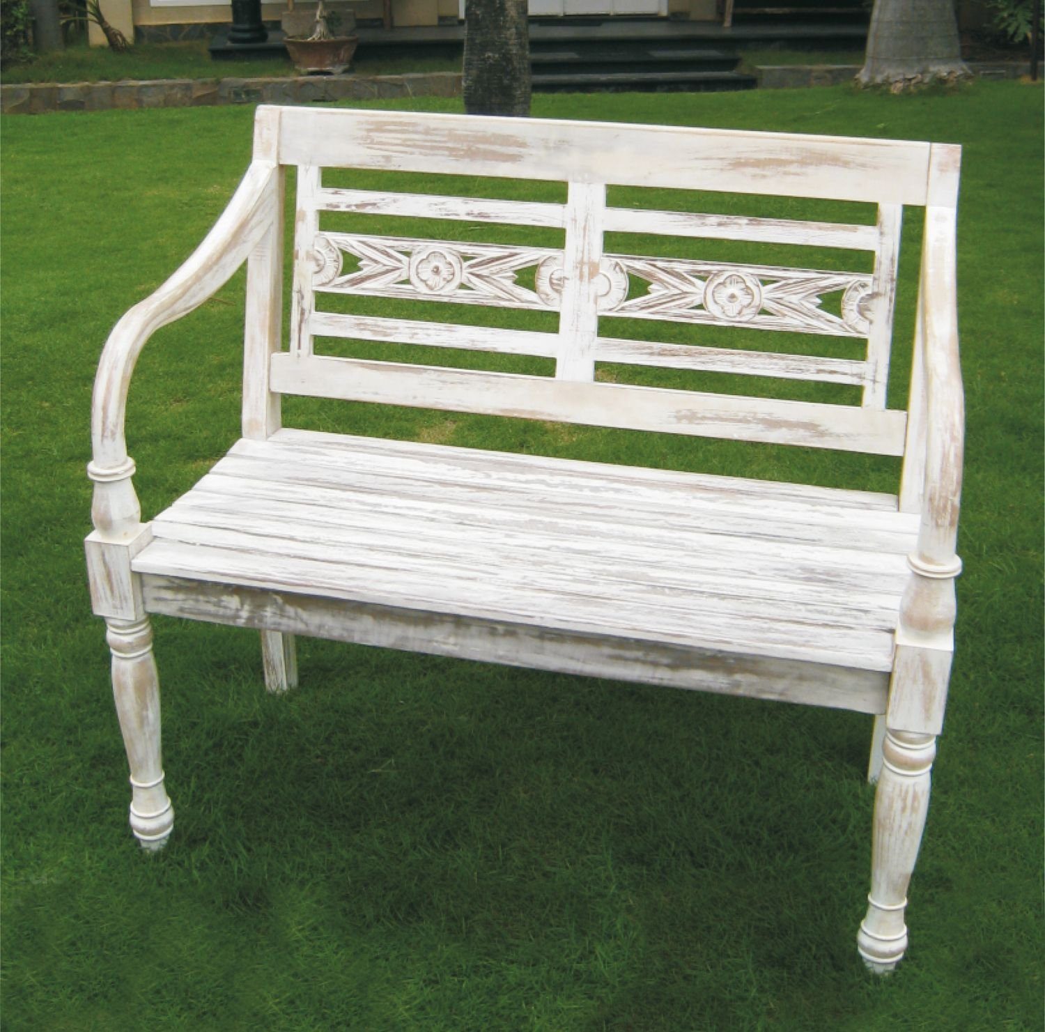 BURI Gartenbank Teak-Gartenbank 2-Sitzer Holzbank Parkbank Sitzbank Gartenmöbel Terras