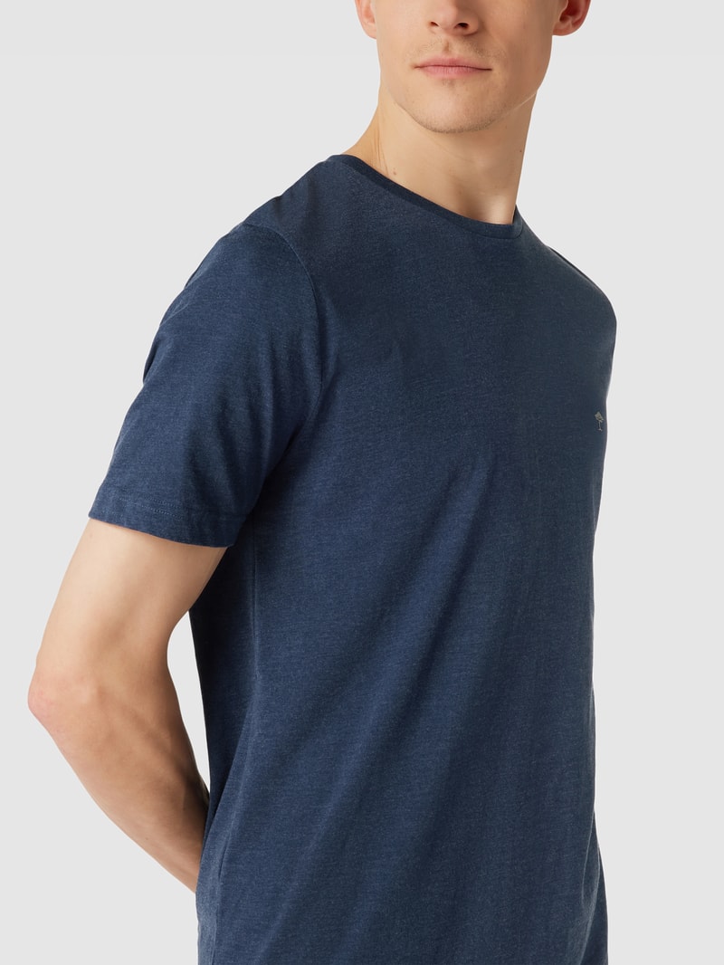 T-Shirt mit Logo-Print in marineblau meliert