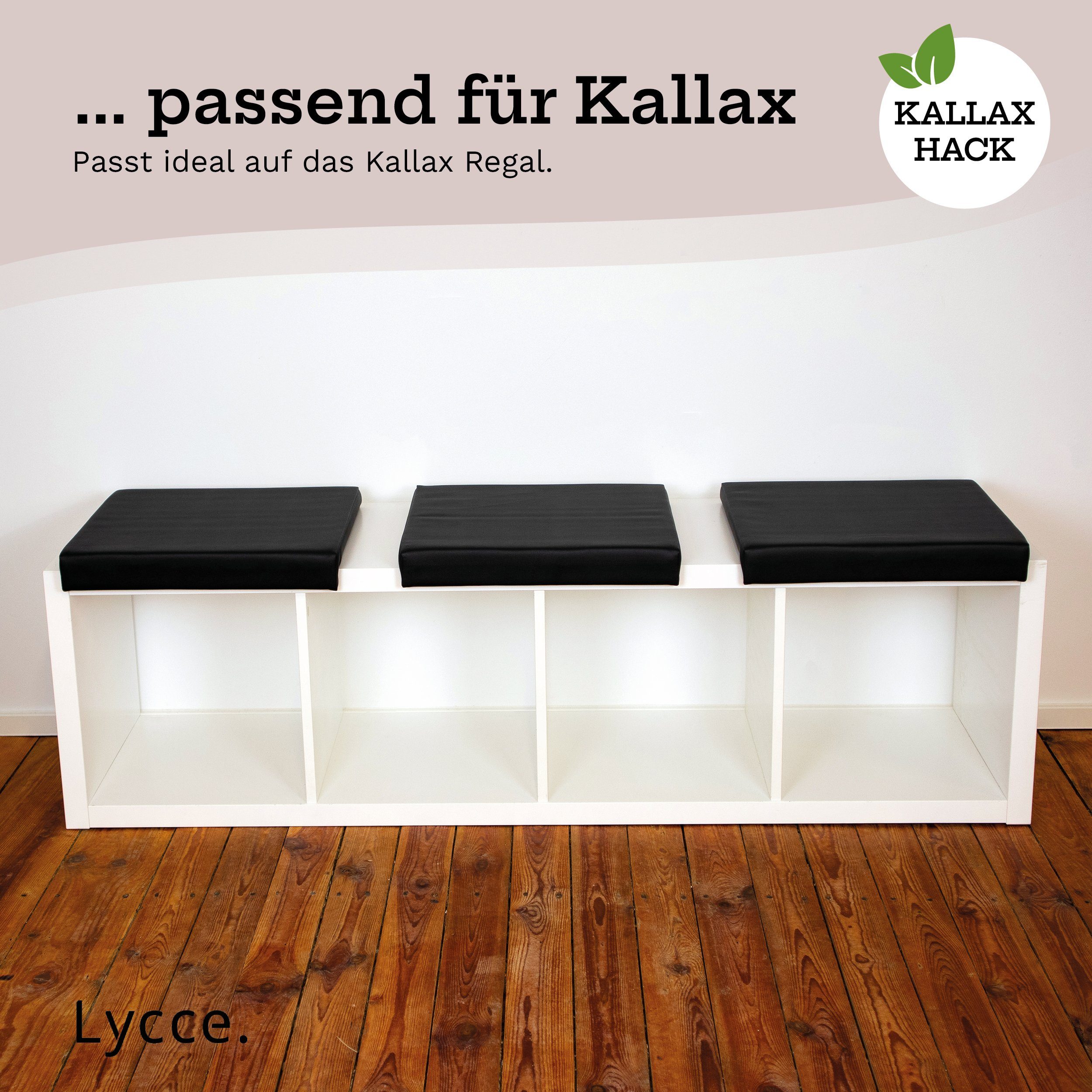 animal-design Bankauflage, (1 St), Sitzkissen 1 Leiste 35cm Klemmtiefe Kunstleder - made in Germany