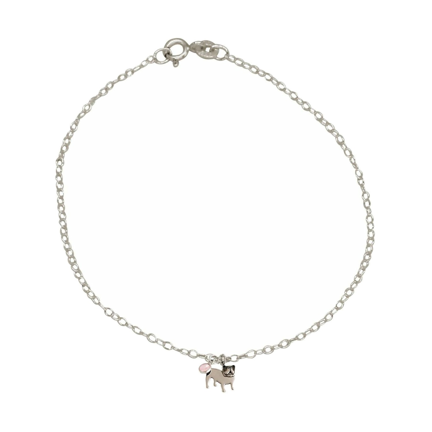 Armband 'Bulldogge Rosenquarz'