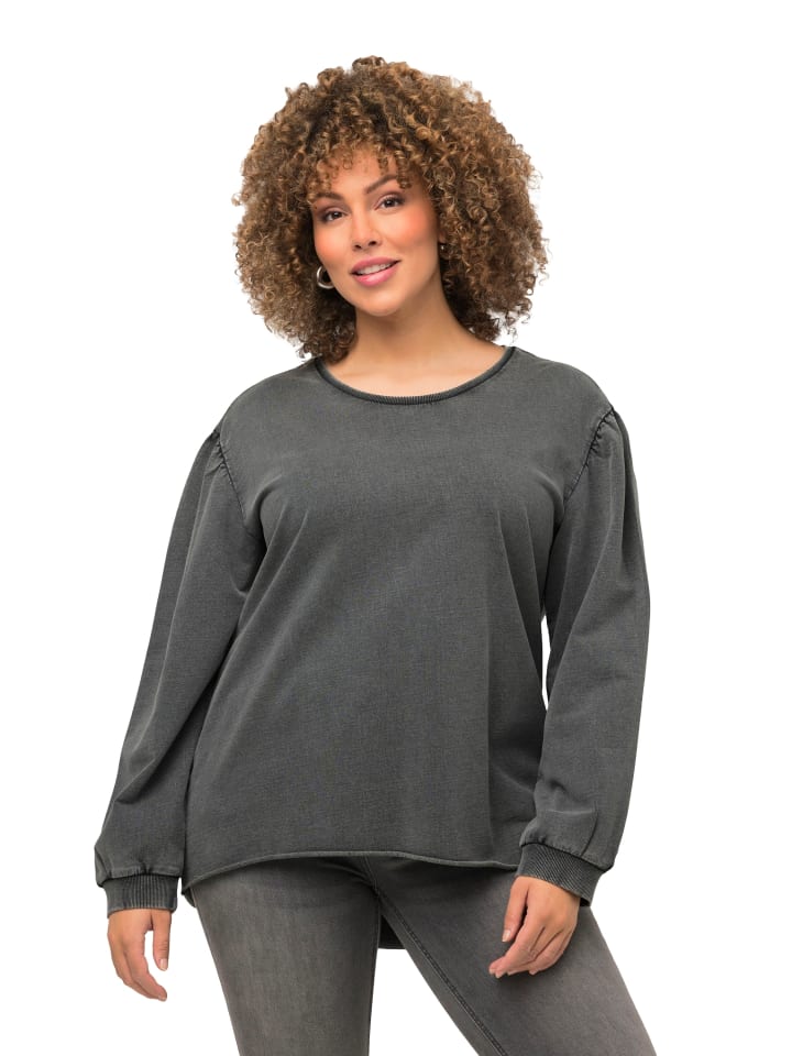 Ulla Popken Sweatshirt in graphitgrau günstig kaufen 46-48