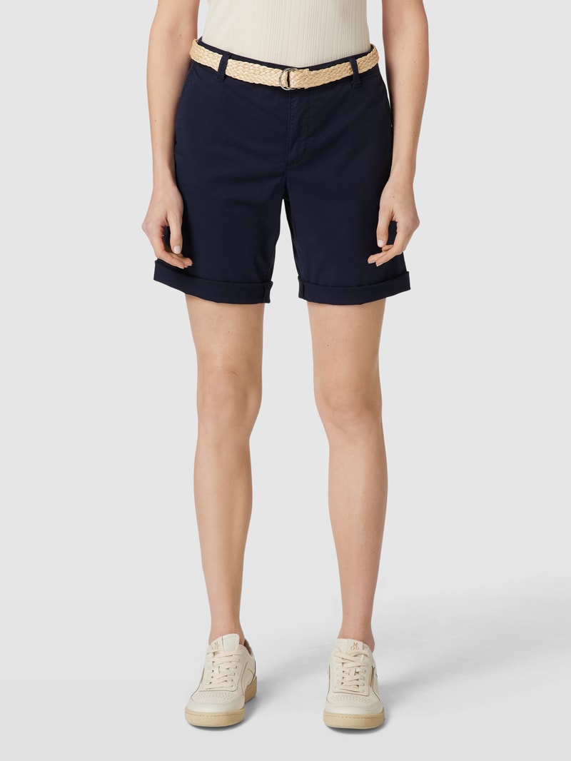 Shorts mit Gürtel in marineblau