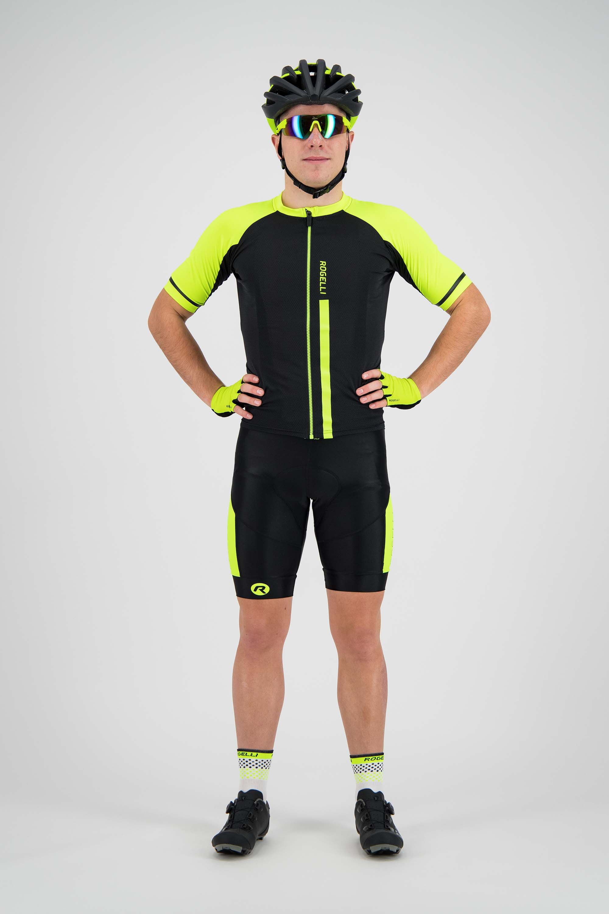 Rogelli Tyro Schwarz/Fluor Herren Radhose Kurz Mit Träger