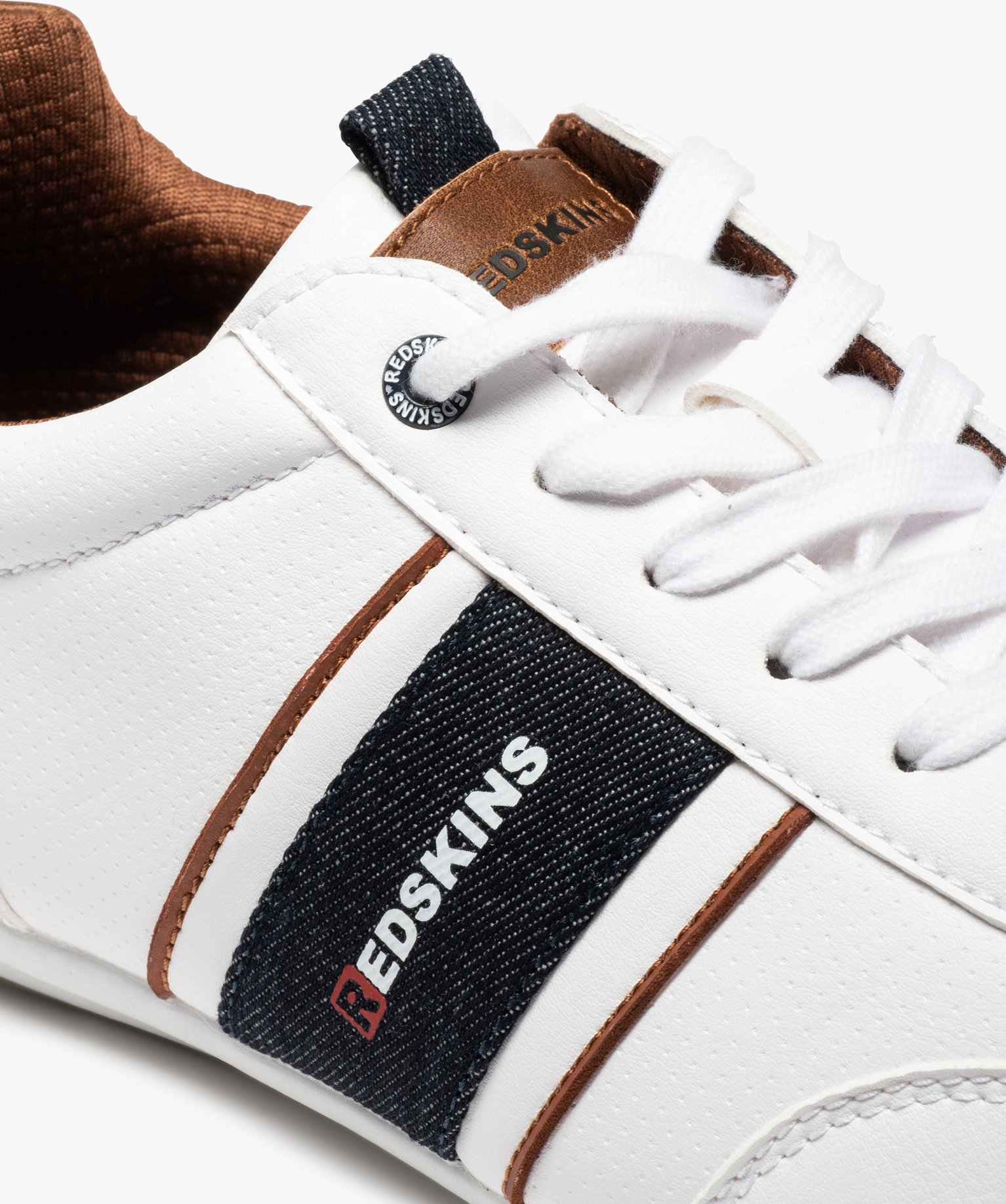 Baskets homme à lacets et semelle fine - Redskins blanc | GEMO