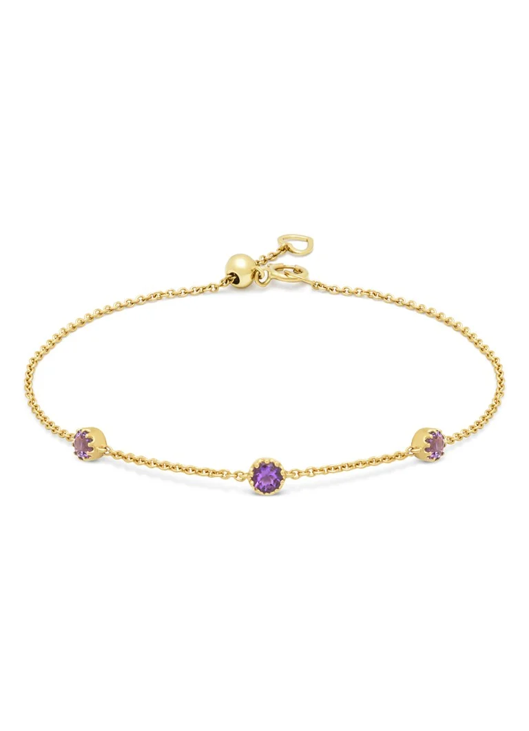 Diamond Point Yellow gold bracelet, 0.32 ct purple amethyst, Joy