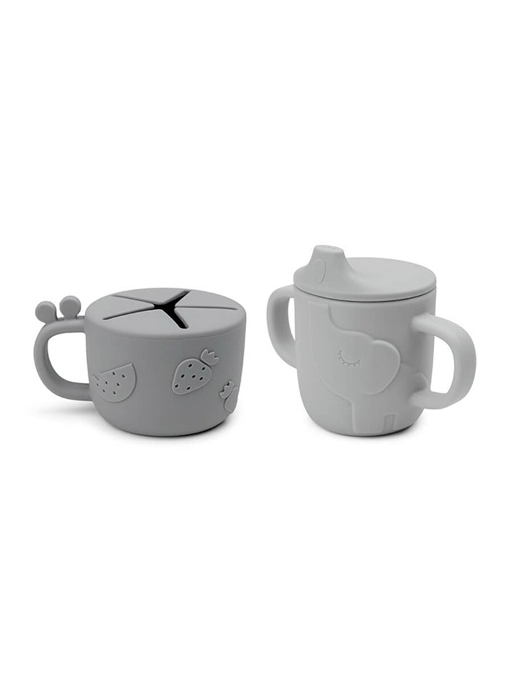 done by deer 2tlg. Set: Snackbox und Trinklernbecher in Grau günstig kaufen onesize