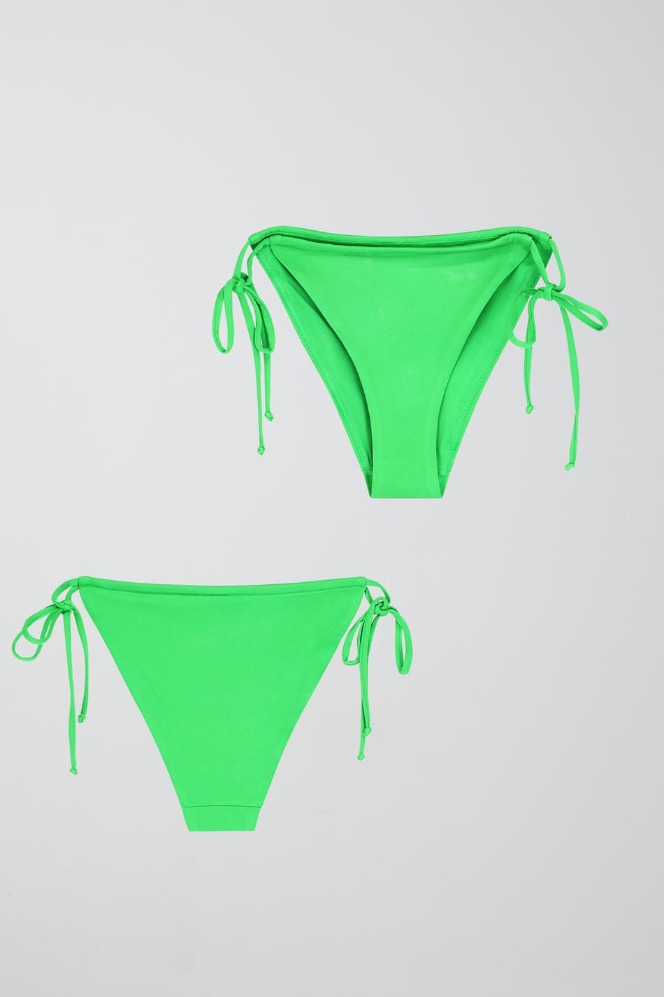 Shiny ruched tie bikini brief