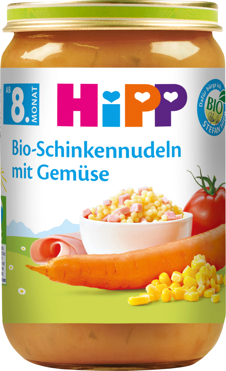 Menü Schinkennudeln mit Gemüse ab dem 8. Monat, 220 g