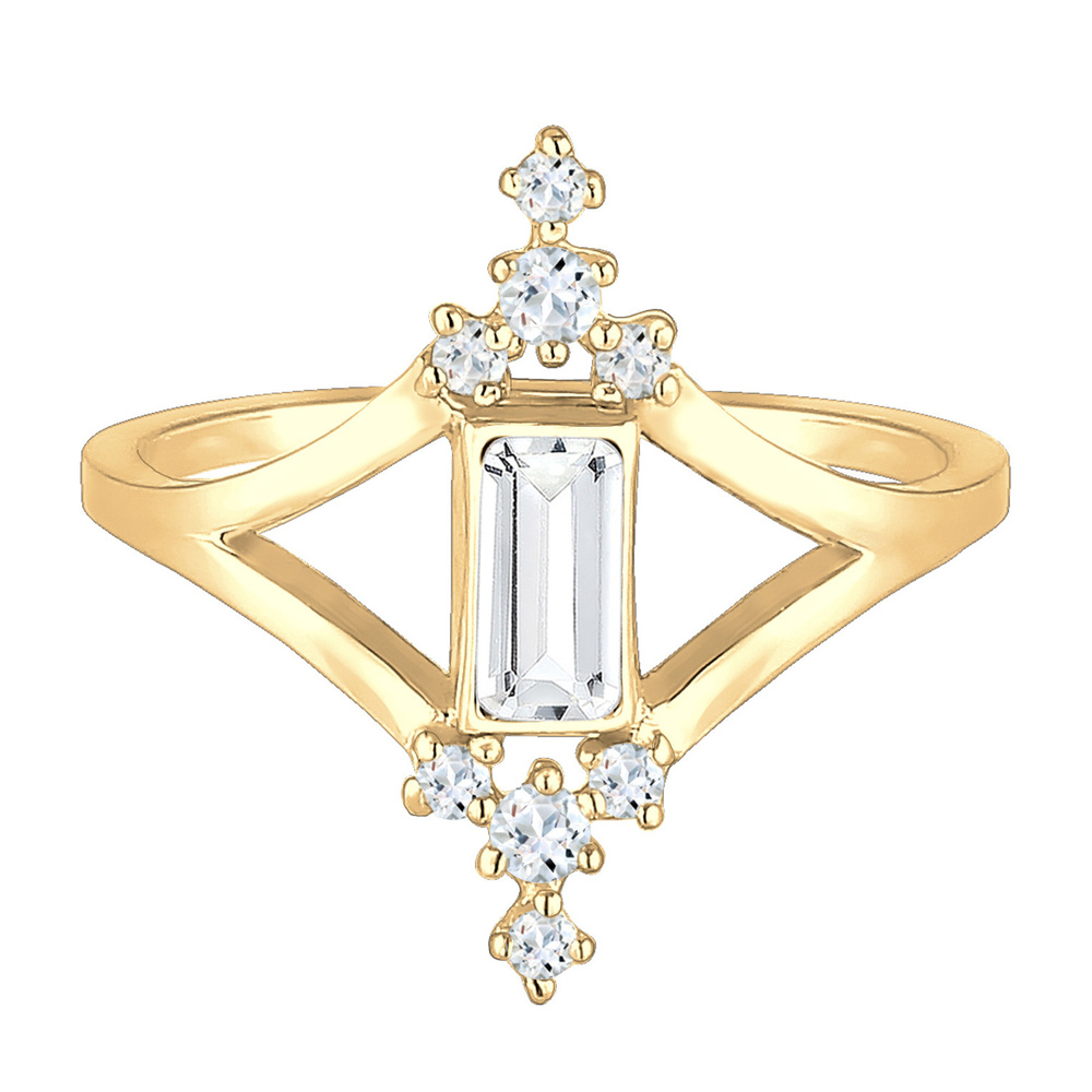 Elli PREMIUM Elli PREMIUM Bague Femme Fiançailles Vintage Glamour avec Topaze en Argent Sterli Bague