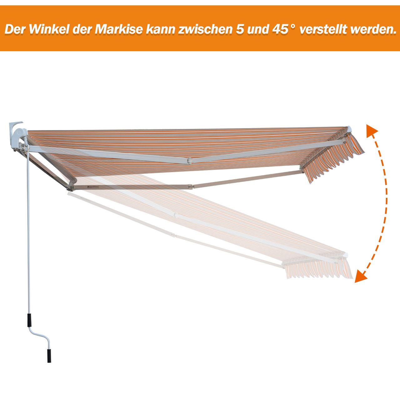 Outsunny Markise Alu-Markise Aluminium-Gelenkarm-Markise mehrfarbig (Modell2)