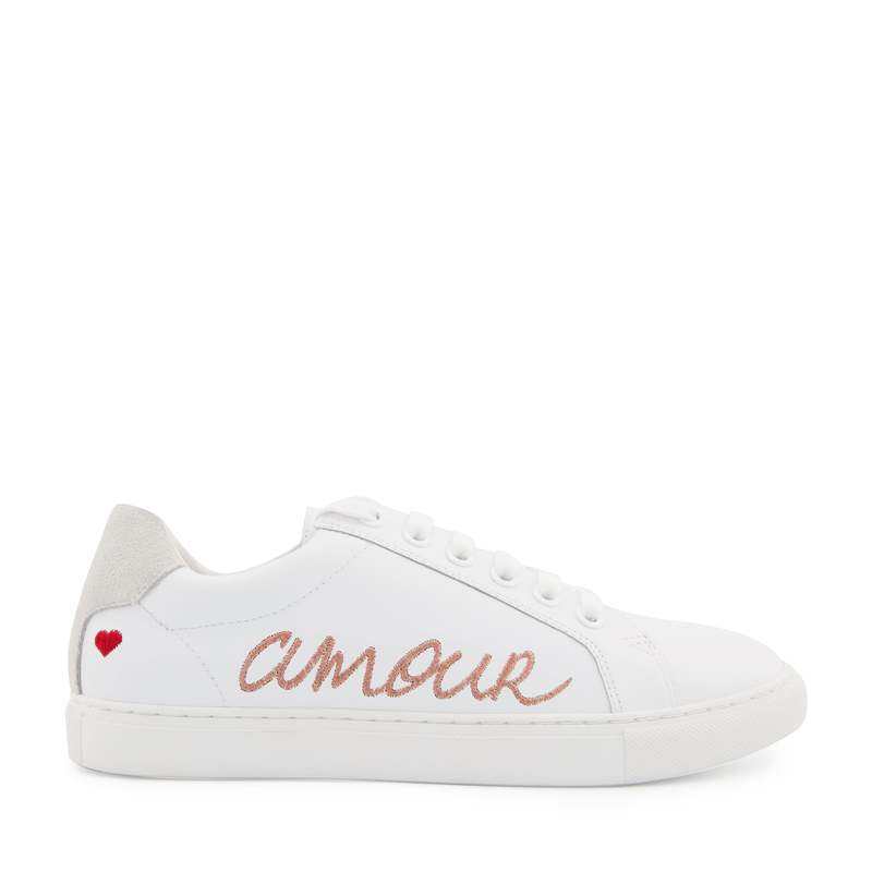 Baskets en cuir Simone amour blanc/rose gold