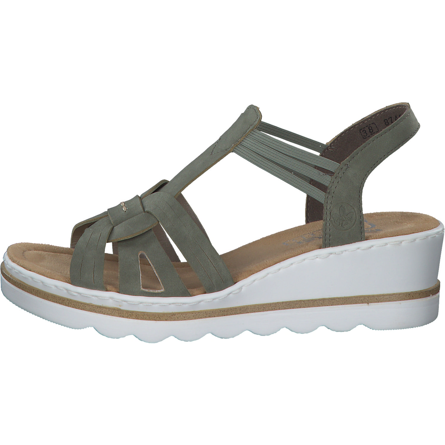 Rieker 67459, Plateau-Sandaletten, Damen, schilf