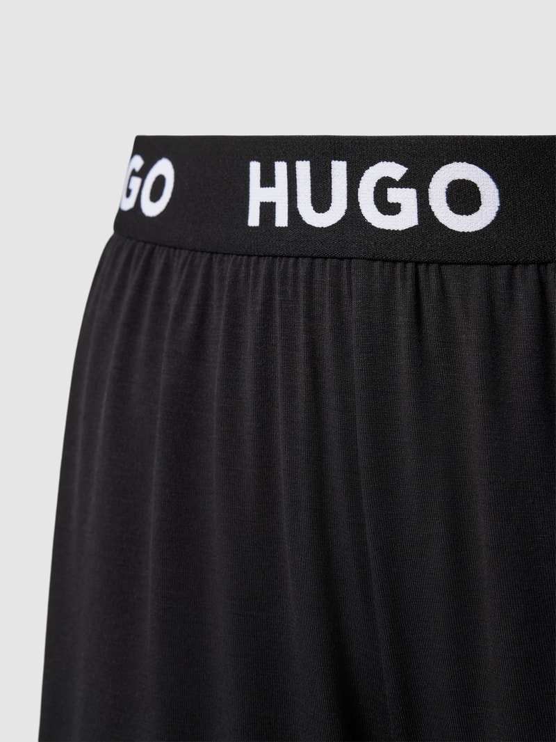 Pyjama-Shorts mit elastischem Logo-Bund Modell 'UNITE' in schwarz