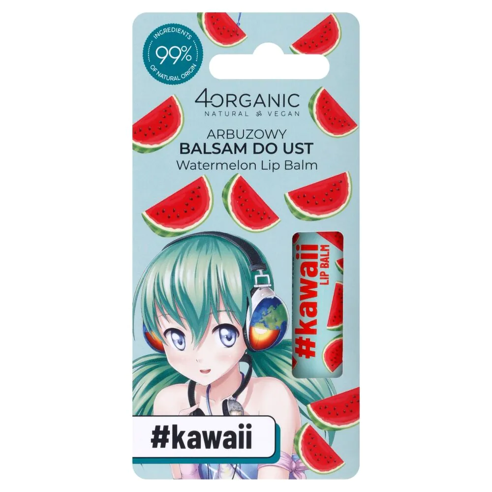 4Organic #kawaii Naturlig læbepomade, Vandmelon