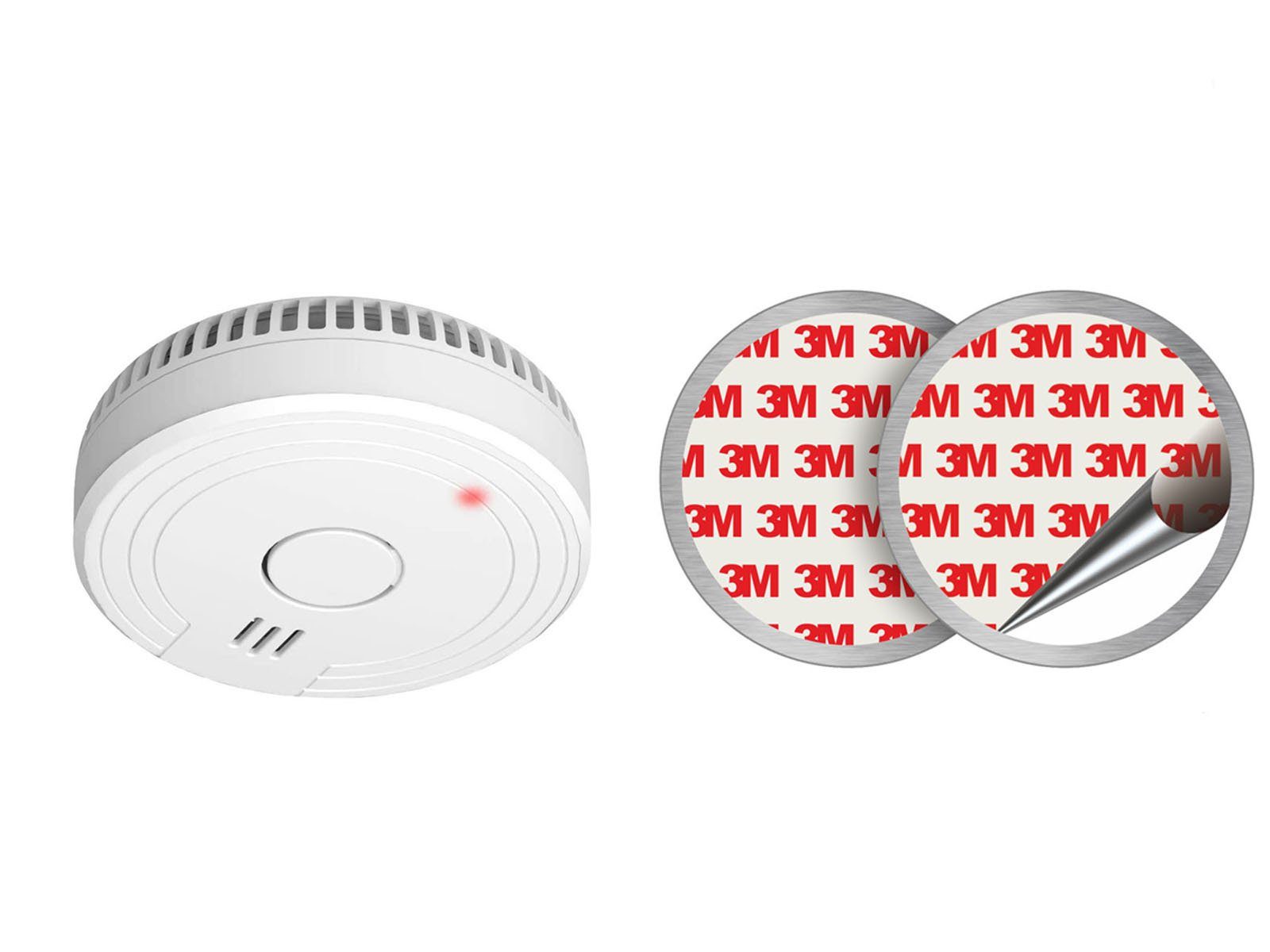 Elro Rauchmelder (optischer Brandmelder Klebepad, Magnet & Batterie Kleben statt Bohren)
