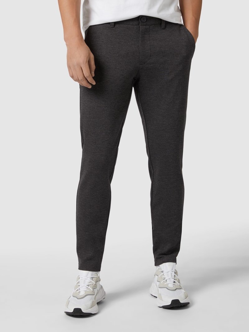 Chino mit Stretch-Anteil in anthrazit meliert