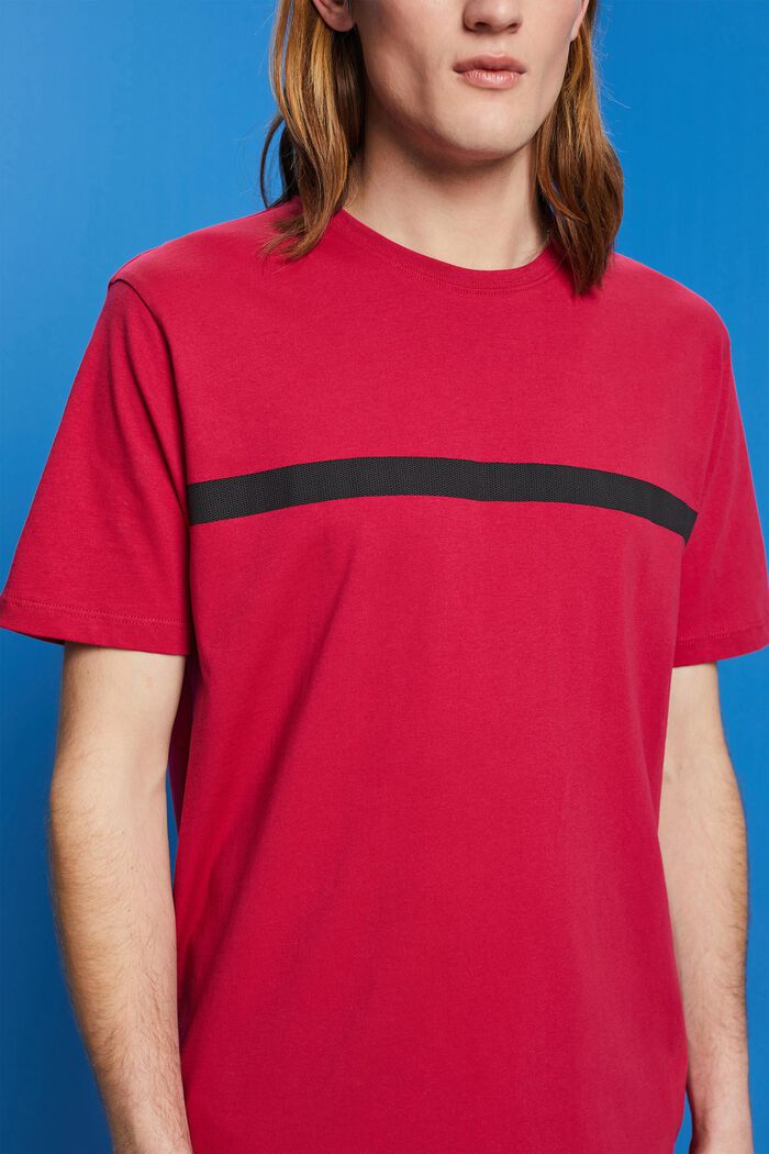 Baumwoll-T-Shirt mit Kontraststreifen