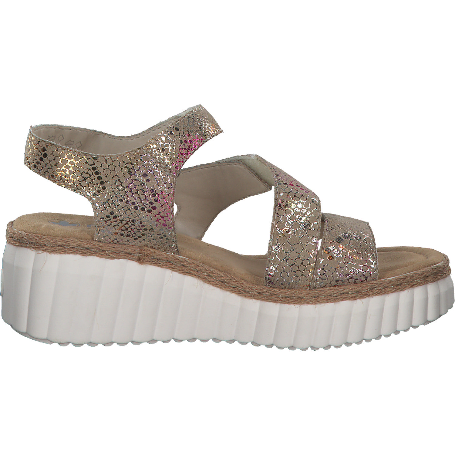 Rieker 69157, Plateau-Sandaletten, Damen, Beige