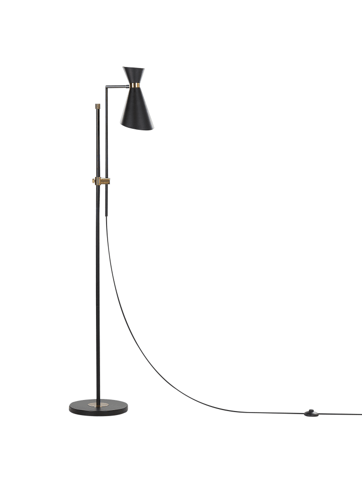 Beliani Stehleuchten MELAWI in Schwarz/Gold - (W) 57 x (H) 155 x (L) 30 cm günstig kaufen onesize