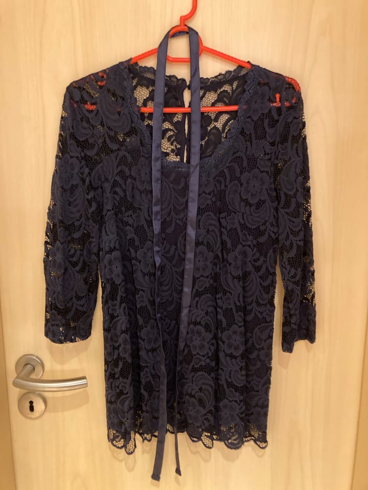 mama licious Shirt Umstandstop Spitze MLMIVANA 3/4 WOVEN TOP in Navy günstig kaufen S