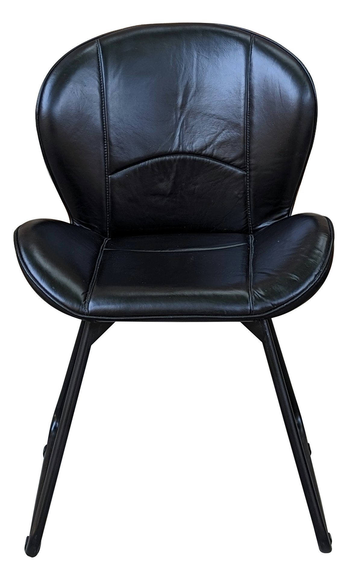 Casa Moro Polsterstuhl Lederstuhl Alessandro Esszimmerstuhl Echt Leder (Retro Stuhl in Braun Beige Schwarz), handgefertigt