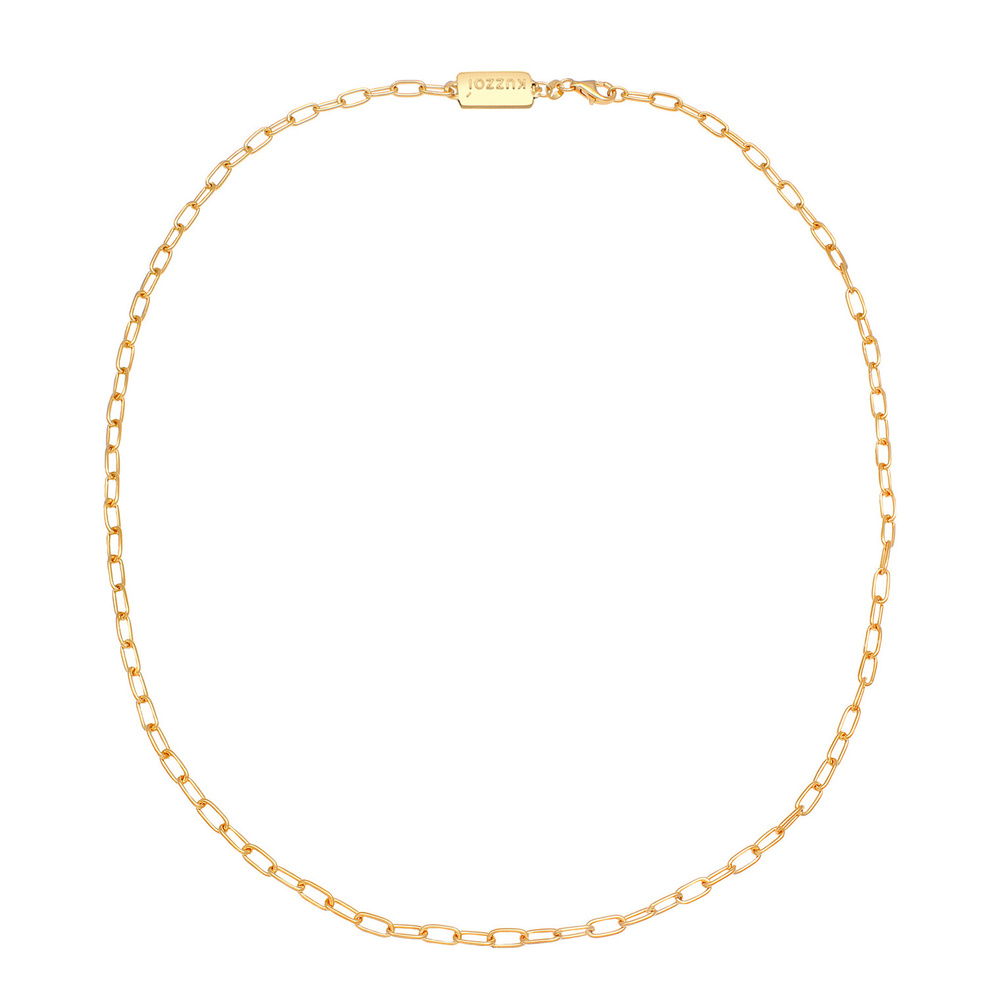 KUZZOI KUZZOI Collier Herren Gliederkette Oval Basic Fein 925 Silber collier
