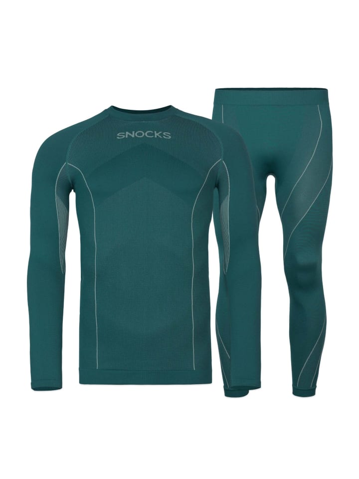 SNOCKS Thermounterwäsche mit Daumenloch 1 Set in Dunkelgrün günstig kaufen