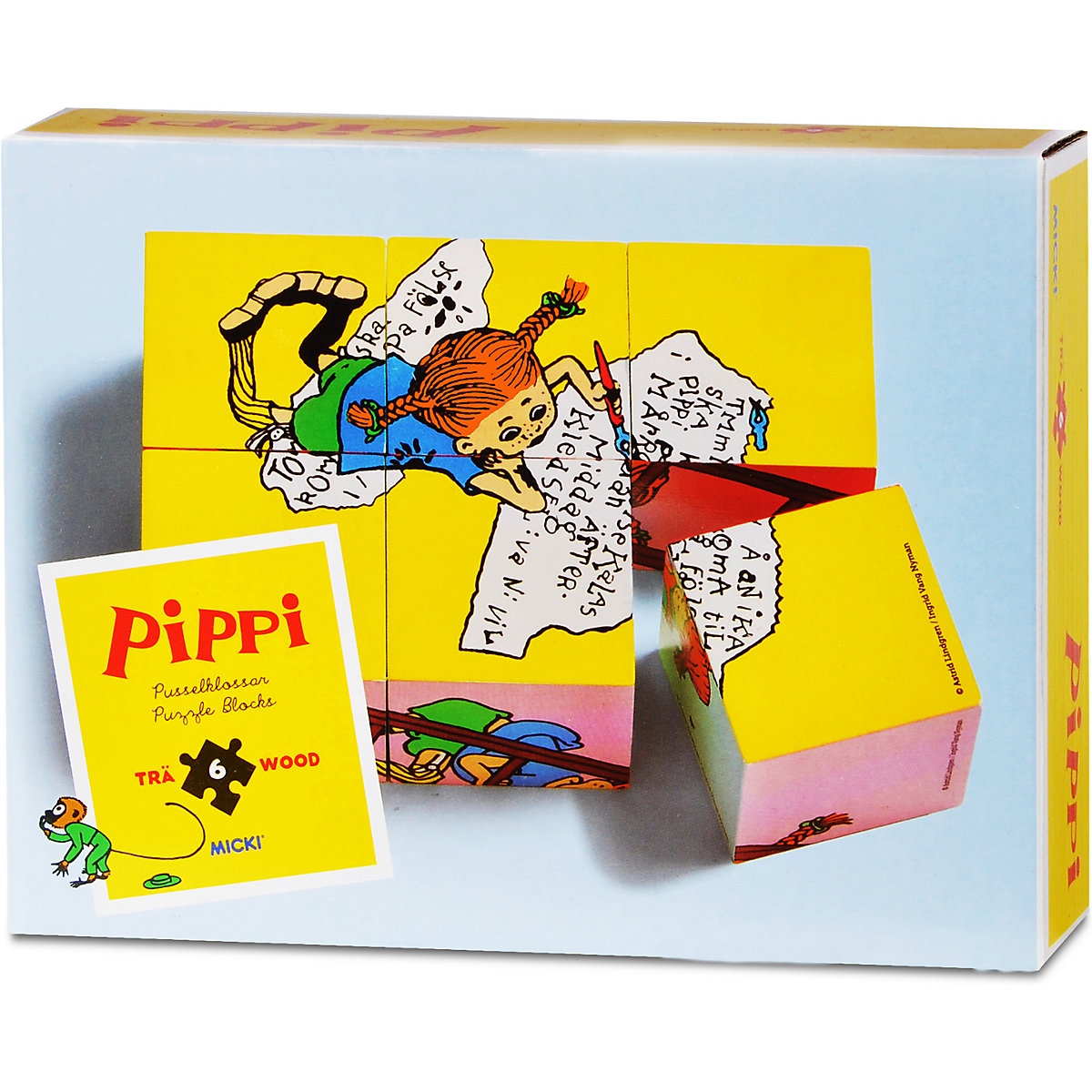 Pippi Langstrumpf Würfelpuzzle, 6 Teile