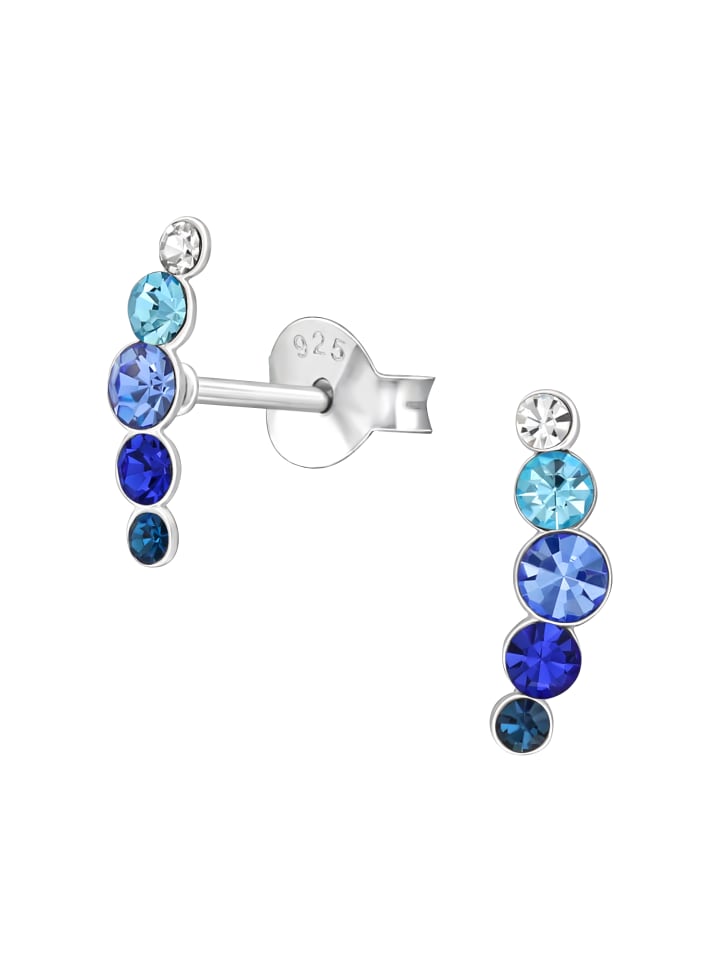 Alexander York Ohrringe, Ohrstecker KRISTALLREIHE 5 blau in 925 Sterling Silber, 2-tlg. günstig kaufen onesize