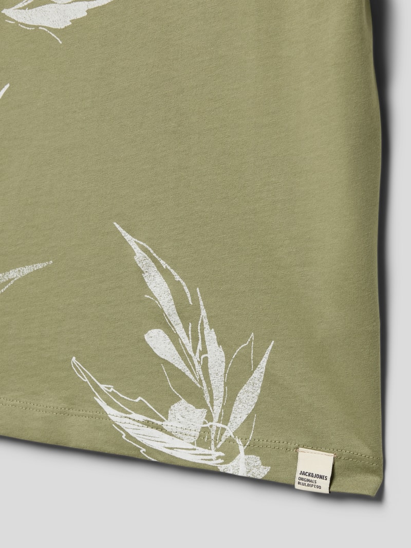 T-Shirt mit Label-Detail Modell 'CRAYON' in schilf