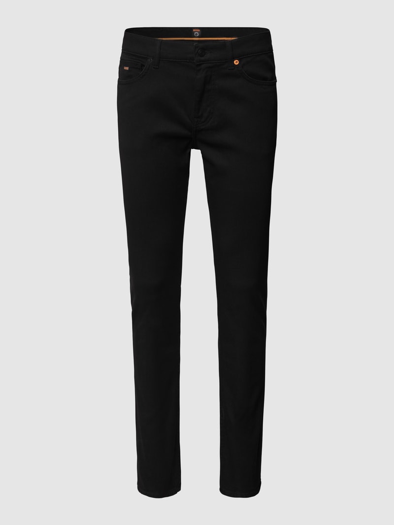 Slim Fit Jeans mit Stretch-Anteil Modell 'Delaware' in schwarz