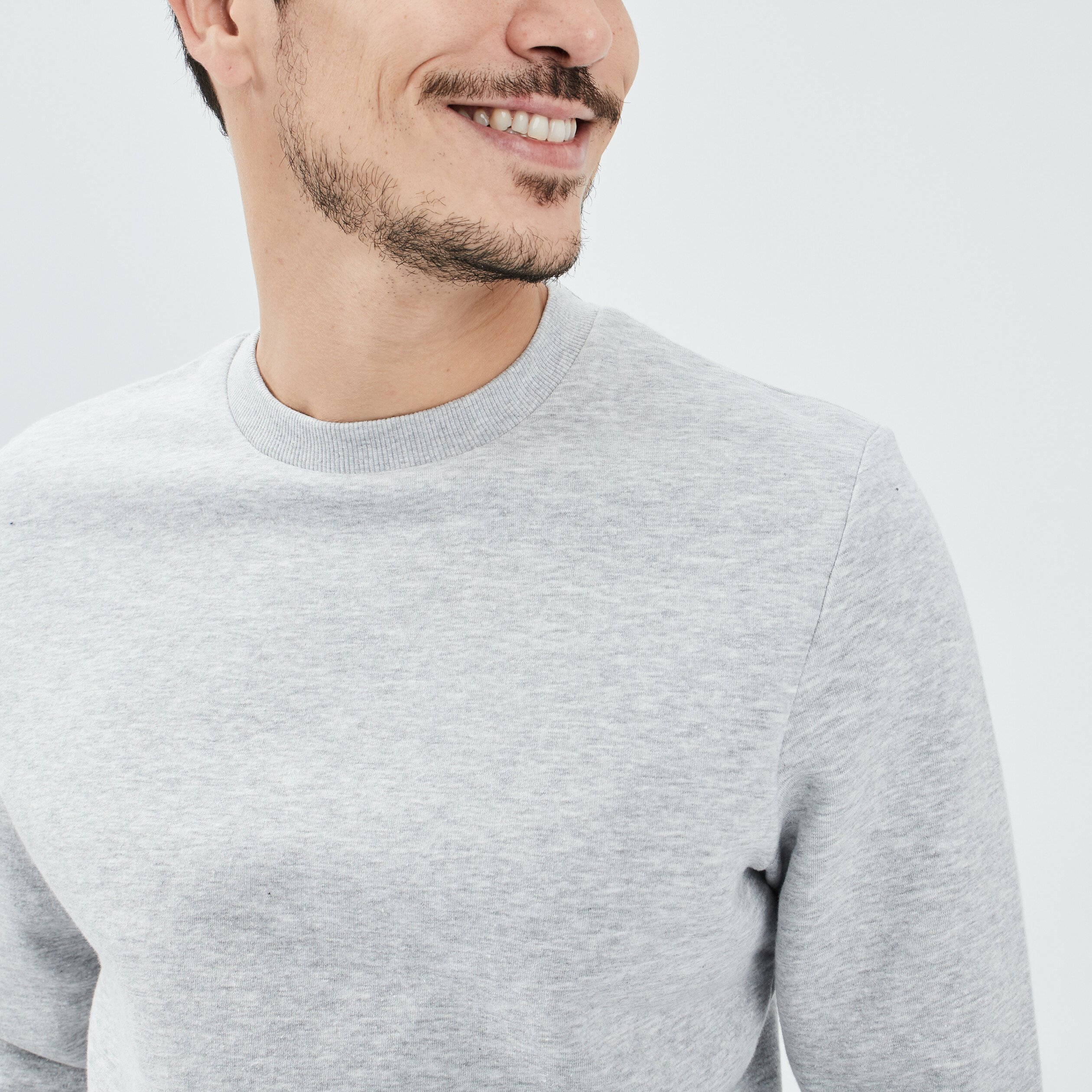 Sweat avec col rond gris clair homme | La Halle