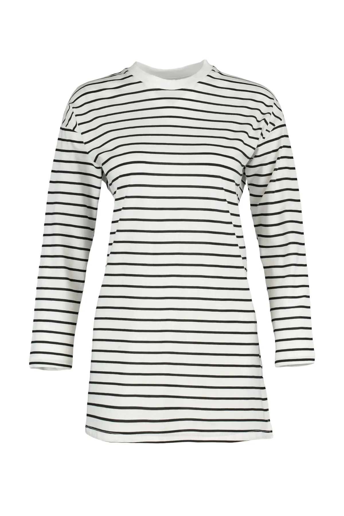 Trendyol Modest  Schwarze gestreifte Stricktunika TCTAW22UK0240
