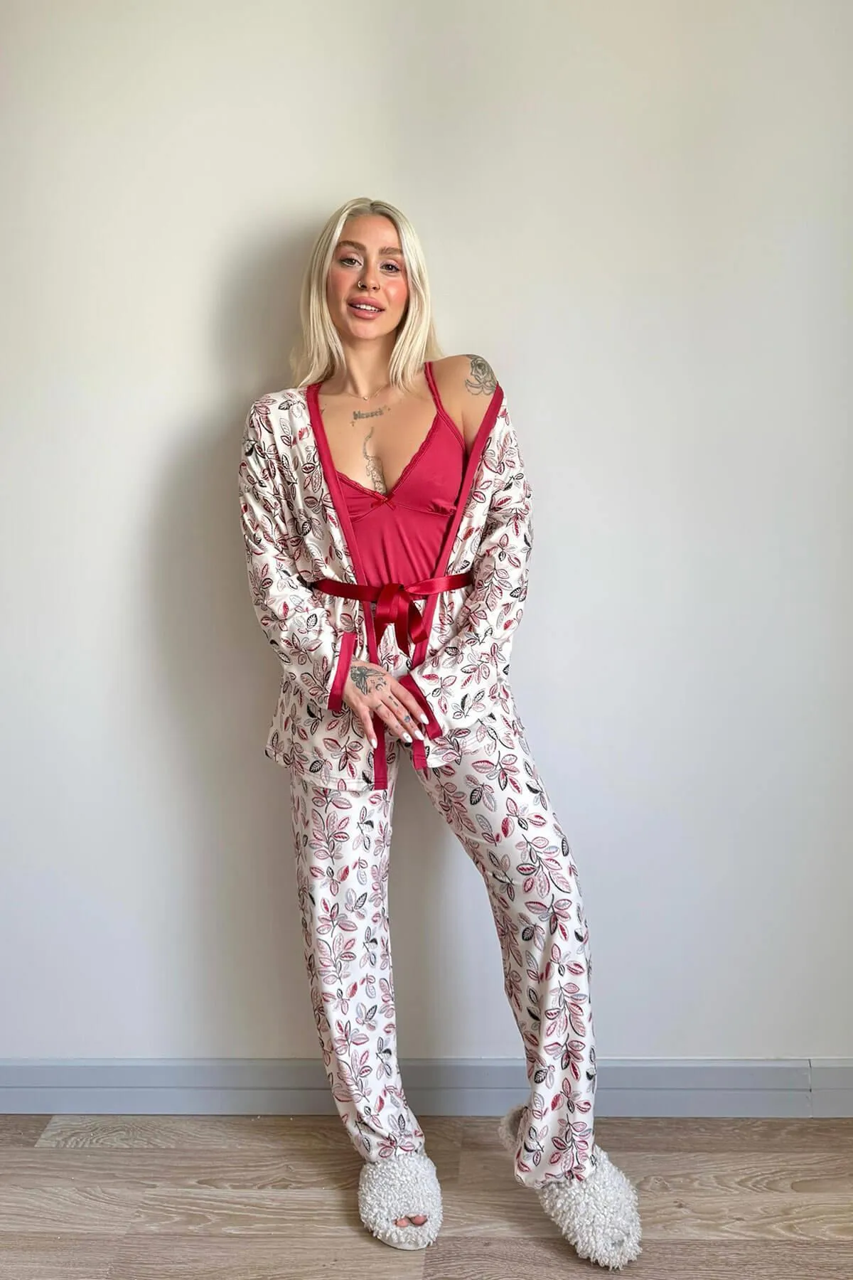 Pijamaevi  Pyjama set - Rot - Unifarben