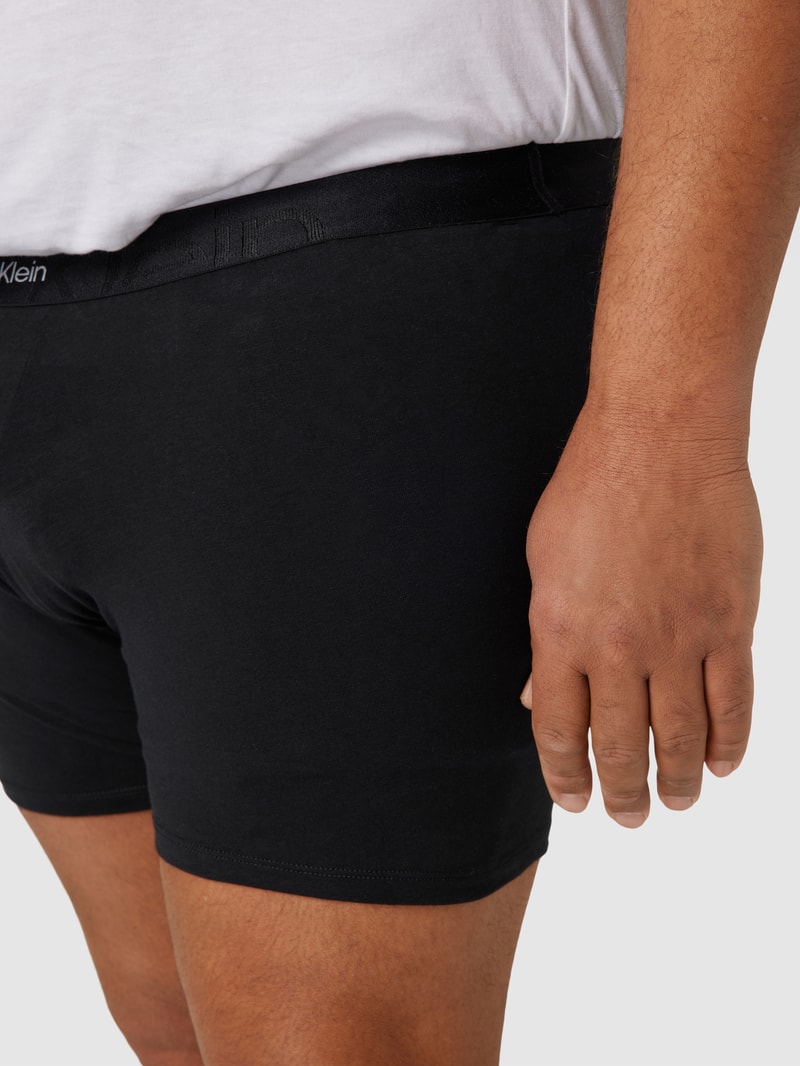 PLUS SIZE Trunks mit Teilungsnähte Modell 'BOXER BRIEF' in schwarz