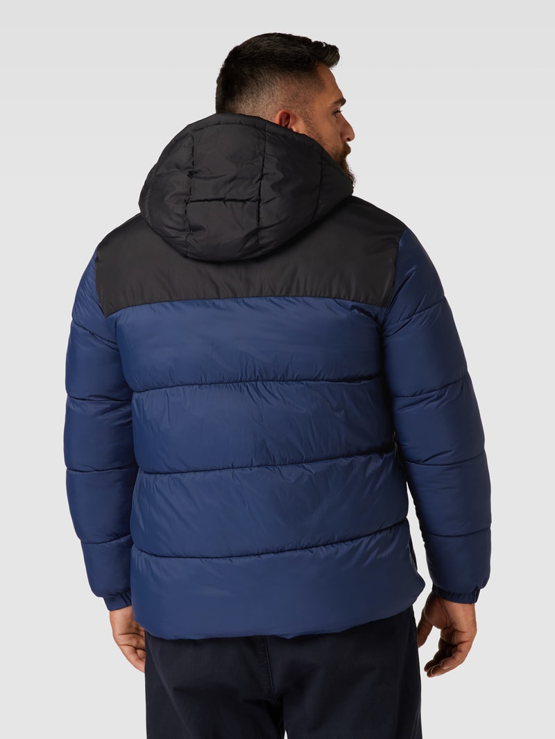 PLUS SIZE Steppjacke mit Kapuze Modell 'TOBY' in dunkelblau