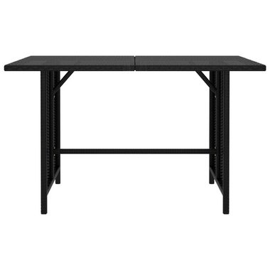vidaXL Loungesofa Garten-Esstisch Schwarz 110x70x65 cm Poly Rattan, 1 Teile