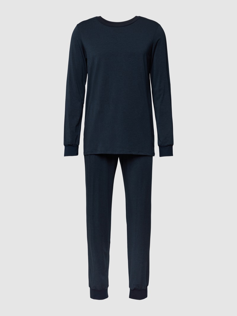 Pyjama in melierter Optik Modell 'Selected! Premium' in marineblau meliert