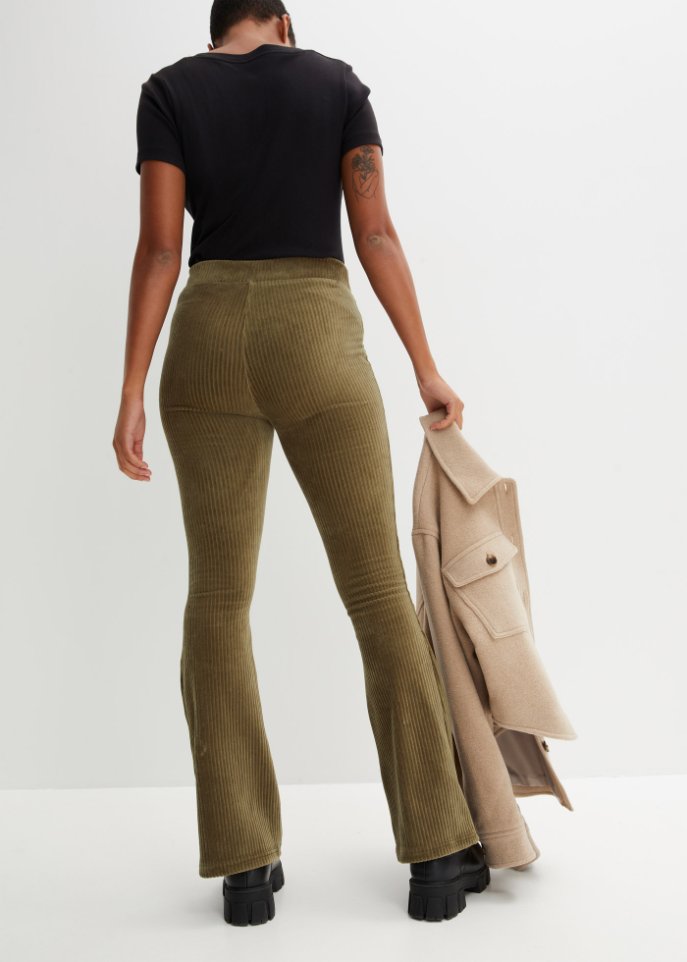 Ausgestellte Leggings in Cordoptik