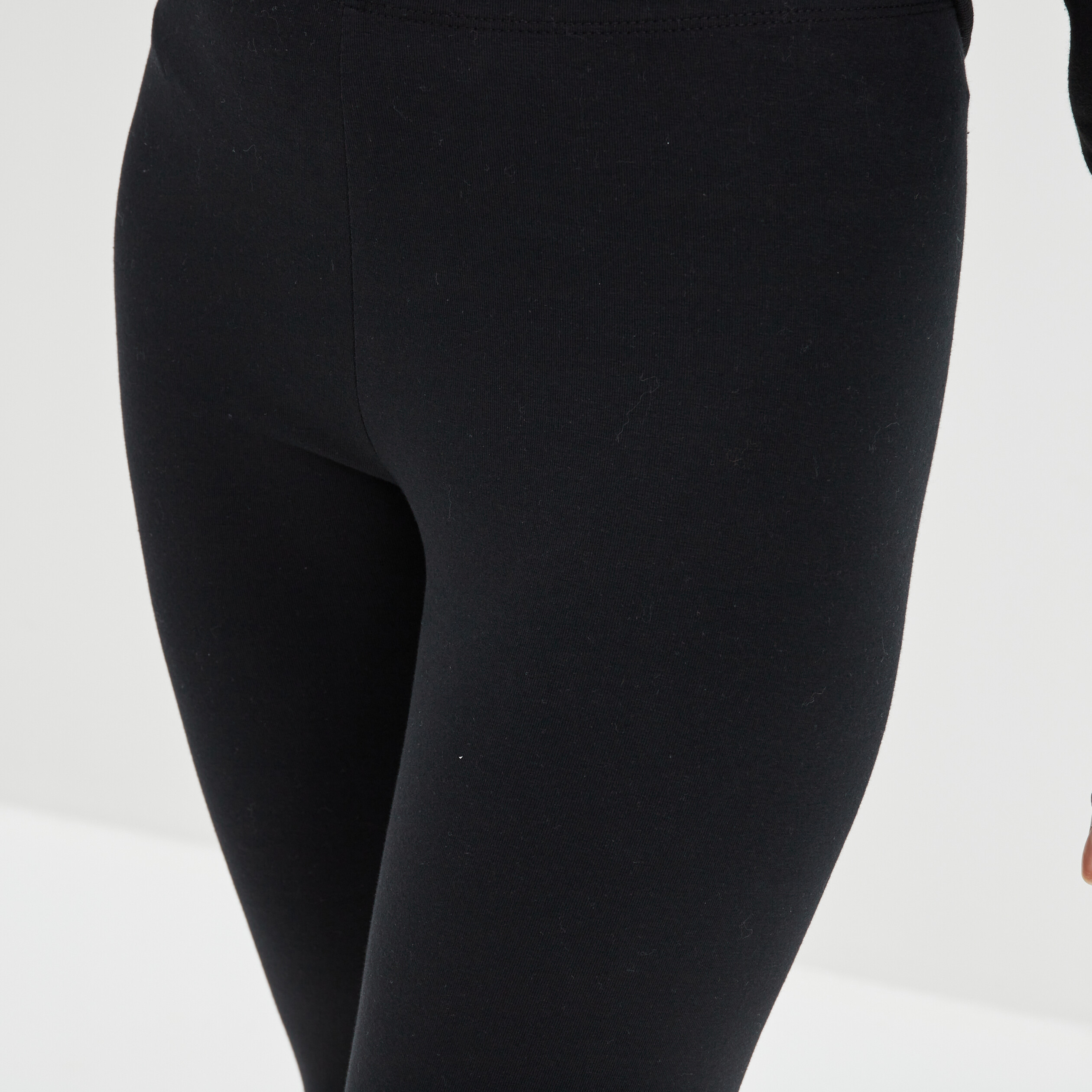 Legging 7 8ème taille élastiquée noir femme | La Halle