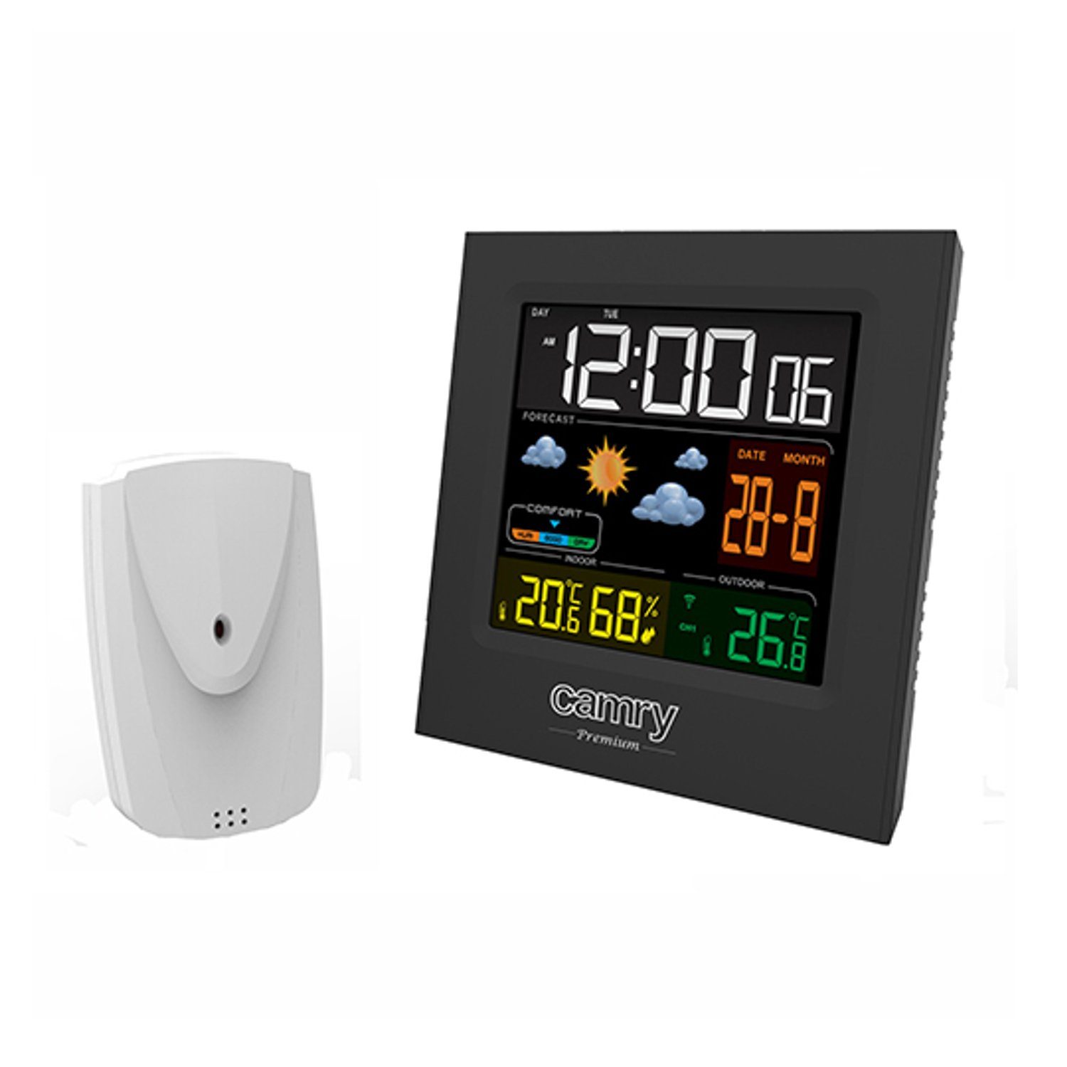 Camry CR 1166 Wetterstation (Temperatur u. Luftfeuchtigkeit im Innen- u. Außenbereich; kabelloser Außensensor)
