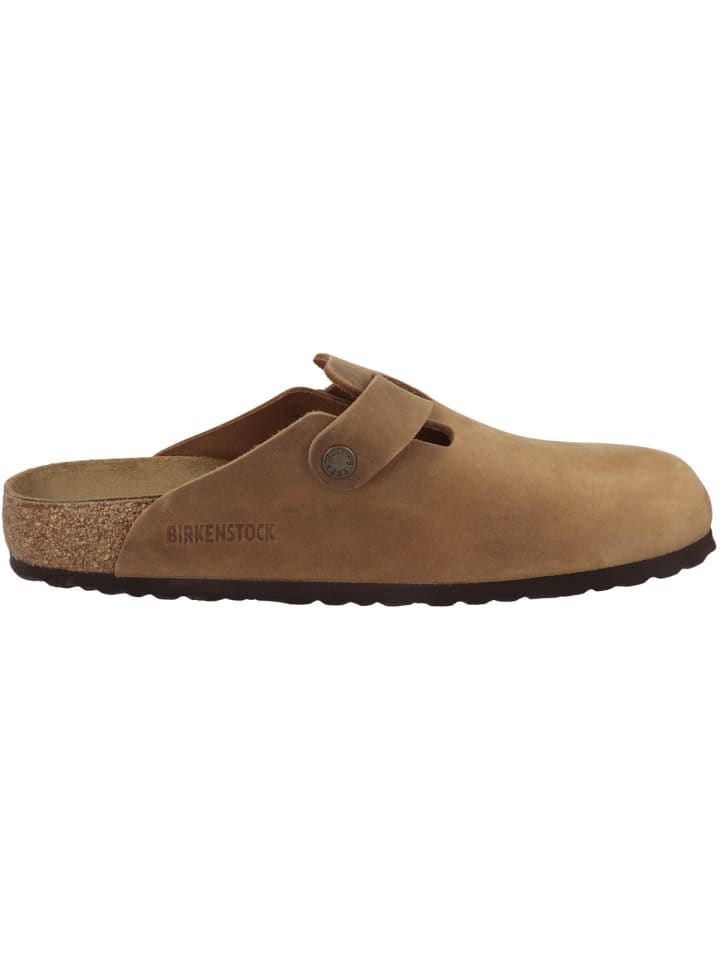 Birkenstock Clogs Boston Geöltes Nubukleder normal in hellbraun günstig kaufen