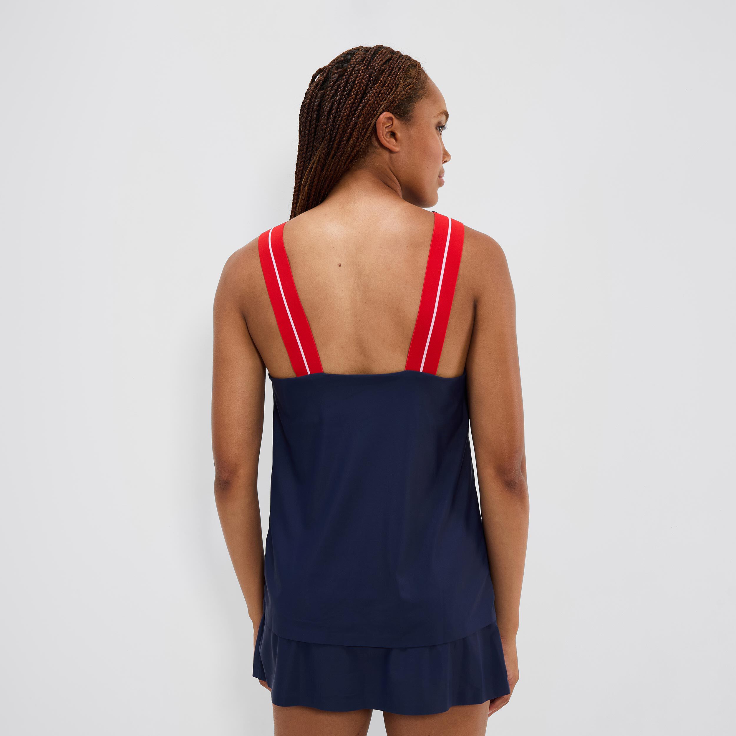 Quincy Tank-Top Damen - Dunkelblau, Rot