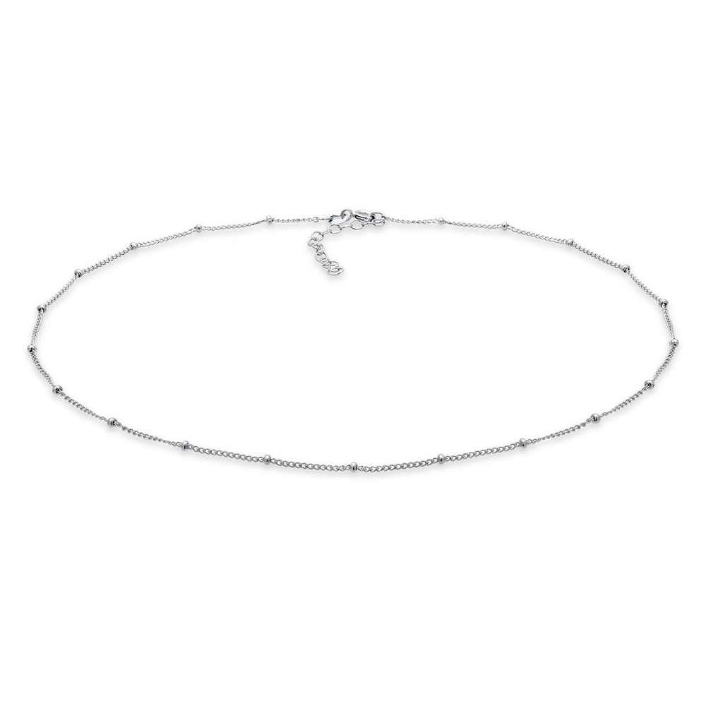 Elli Elli Collier Femmes Choker Boule Basique Minimaliste Tendance Blogueur en Argent  collier
